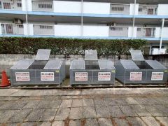 しっかりと扉の閉まるゴミ置き場。ゴミが散らかる心配もありません。