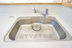 広々とした凸型シンクに洗剤ポケットを標準装備。大きなお鍋など洗いやすいです。