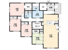 平屋＾＾LDKと和室を合わせると22.5帖の大空間。WIC、SIC、パントリー、ファミリークロークあり＾＾