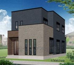 外壁はツートンカラーでスタイリッシュな外観で来客の時が待ち遠しくなりますね。