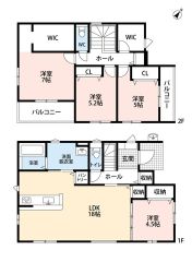 洗面所とキッチンが接しているウォークスルー設計になっています。家事動線が近いのはとても便利です。