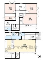 リビングイン階段でご家族が自然に顔を合わせられる間取り。パントリー、廊下収納、ウォークインクローゼット等、収納豊富な住宅。