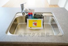 広々とした凸型シンクに洗剤ポケットを標準装備。大きなお鍋など洗いやすいです。