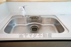 広々とした凸型シンクに洗剤ポケットを標準装備。大きなお鍋など洗いやすいです。