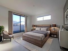 家具はイメージです。ご夫婦お二人のプライベートシーンを演出する寝室は、大容量のウォークインクローゼット付き。