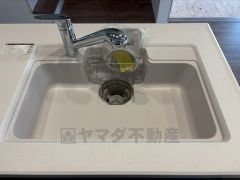 広々とした凸型シンクに洗剤ポケットを標準装備。大きなお鍋など洗いやすいです。