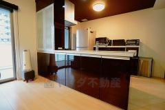 リビング背面にはリビング側から使える収納を設置。日用品をすっきりしまえて、生活感を抑えた心地よい空間が保てます。