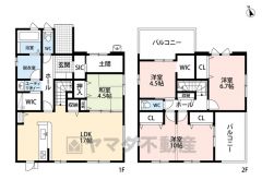 とにかく収納力に優れた間取りです。2面バルコニーで、どのお部屋にいても明るさを感じられます。