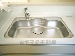 広々とした凸型シンクに洗剤ポケットを標準装備。大きなお鍋など洗いやすいです。