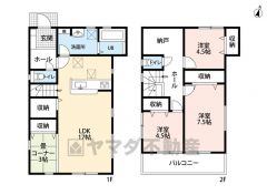 リビングイン階段でご家族が自然に顔を合わせられる間取り。各階に広々としたストレージルーム付きで日用品の収納に便利＾＾