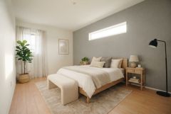 家具はイメージです。主寝室としてお使いいただけそうなこちらのお部屋は、日当たりが良く、爽やかな風を感じて起きる朝は、快適生活の始まりに。