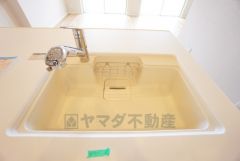 広々とした凸型シンクに洗剤ポケットを標準装備。大きなお鍋など洗いやすいです。