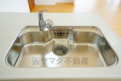 広々とした凸型シンクに洗剤ポケットを標準装備。大きなお鍋など洗いやすいです。