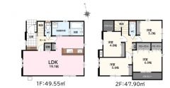 リビングは19帖以上の開放感あふれる空間です。2階は洋室が4部屋あるので、お子様が大きくなっても安心ですね＾＾
