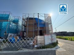現地（2026年7月21日）撮影。1号地。西面2.00帖、北面7.18帖の広々とした2面バルコニー付き＾＾在宅ワークも可能なワークスペースのあるお家＾＾