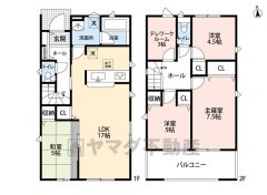 LDKと和室を合わせると22帖の大空間となります。2階には在宅でのお仕事に重宝するテレワークルーム付き。バルコニーは2部屋より出られて便利です。