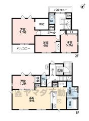 バルコニー2ヵ所＾＾主寝室には大容量のWIC付き。パントリーやリビング収納を活用してお部屋を綺麗に保てますね＾＾