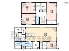 家具の配置がしやすい縦型リビング。広いLDKを探していた方に。