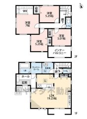 階段昇降がなく、子育てや介護がしやすい平屋＾＾水回りが1ヵ所に集中した家事導線に配慮した間取りです。