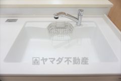 同仕様写真。広々とした凸型シンクに洗剤ポケットを標準装備。大きなお鍋など洗いやすいです。