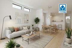 家具はイメージです。18.1帖の広々LDKには大きめのダイニングテーブルもらくらく設置出来ます。
