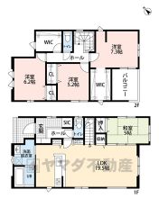 約19.5帖の広さを確保したＬＤＫは、和室と一体化して利用すると約24.5帖の大空間。
