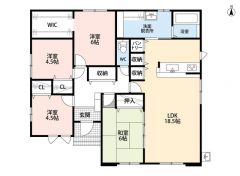 ゆとりある4LDK。全居室収納付き＾＾お荷物の多い方も安心です＾＾寝室、子供部屋、作業部屋、、など様々な用途に分けてお使いいただけます＾＾