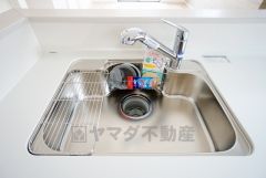 広々とした凸型シンクに洗剤ポケットを標準装備。大きなお鍋など洗いやすいです。