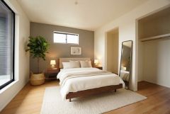 家具はイメージです。主寝室としてお使いいただけそうなこちらのお部屋は、日当たりが良く、爽やかな風を感じて起きる朝は、快適生活の始まりに。
