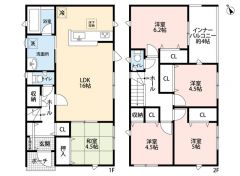 和室含む5SLDK＾＾2階に洋室が4部屋確保されているので、お子様が成長しても安心です＾＾