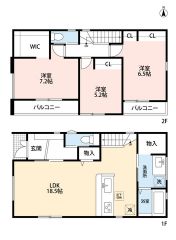 リビング18.5帖＾＾南向きで日当たり良好。WIC付き＾＾