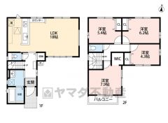 リビングは18帖の開放感あふれる空間です。2階は洋室が4部屋あるので、お子様が大きくなっても安心ですね＾＾
