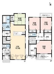 家具の配置がしやすい縦型リビング。広いLDKを探していた方に。