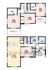 南向きバルコニー2ヶ所＾＾家具の配置がしやすい縦型リビング。広いLDKを探していた方に。