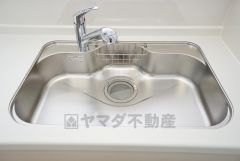 広々とした凸型シンクに洗剤ポケットを標準装備。大きなお鍋など洗いやすいです。