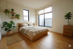 家具はイメージです。主寝室としてお使いいただけそうなこちらのお部屋は、日当たりが良く、爽やかな風を感じて起きる朝は、快適生活の始まりに。