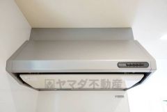 お手入れが簡単なスリム型レンジフードです。調理により発生する油煙や臭いを吸い込み、屋外へ排気してくれます。
