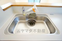 広々とした凸型シンクに洗剤ポケットを標準装備。大きなお鍋など洗いやすいです。