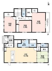 家族みんなが快適に暮らせる、ゆとりの4LDK、WIC付き＾＾16.7帖の広々LDKを中心に、和室や3つの洋室を備えた使い勝手の良い間取り。 収納も豊富で、子育て世帯や在宅ワークにもおすすめの住まいです