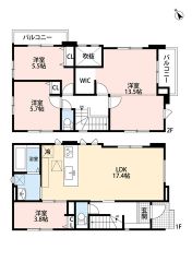 お洗濯物がたくさん干せる2面バルコニー。リビング上部が吹き抜けになった解放感のある間取り＾＾