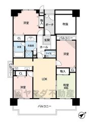 家具の配置がしやすい縦型リビング。広いLDKを探していた方に。