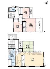 リビングは16帖以上の開放感あふれる空間です。2階は洋室が4部屋あるので、お子様が大きくなっても安心ですね＾＾