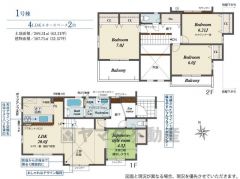リビングは20帖以上の開放感あふれる空間です。2階は洋室が3部屋あるので、お子様が大きくなっても安心ですね＾＾
