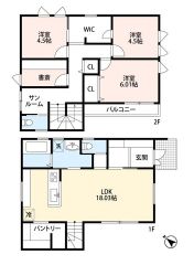 リビングイン階段でご家族が自然に顔を合わせられる間取り。パントリー、廊下収納、ウォークインクローゼット等、収納豊富な住宅。