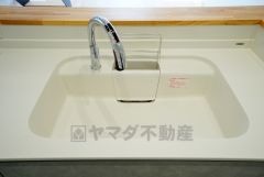 広々とした凸型シンクに洗剤ポケットを標準装備。大きなお鍋など洗いやすいです。