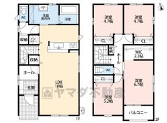 家具の配置がしやすい縦型リビング。広いLDKを探していた方に。