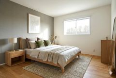 家具はイメージです。寛ぎの時間を紡ぎだす主寝室は、大型ベッドを置いても余裕の広さを確保しています。