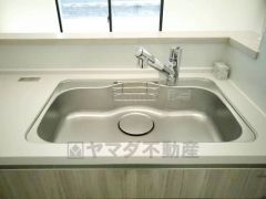 広々とした凸型シンクに洗剤ポケットを標準装備。大きなお鍋など洗いやすいです。