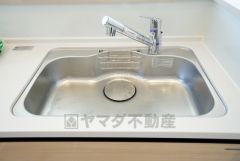 広々とした凸型シンクに洗剤ポケットを標準装備。大きなお鍋など洗いやすいです。