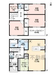 洗面所とキッチンが接しているウォークスルー設計になっています。家事動線が近いのはとても便利です。